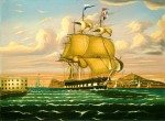 Packet Ship Passing Castle Williams, New York Harbor by Thomas Chambers, ca. 1850