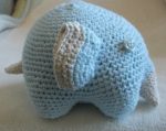 elephant amigurumi blue ecru stuffed toy
