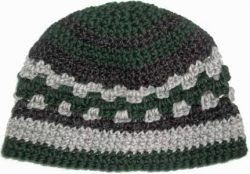 crocheted-wool-beanie-kufi-forest-green-black-gray