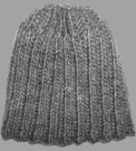charcoal gray ribbed wool mohair knit beanie hat